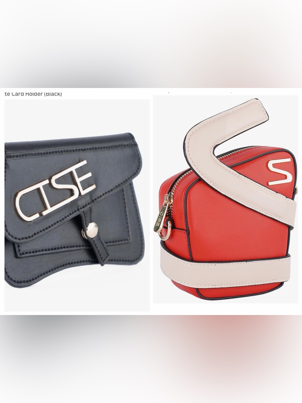 Nwt Cise Bundle Of Sterlo Statement Bag In Fire/ Charlotte Card Holder In Black
